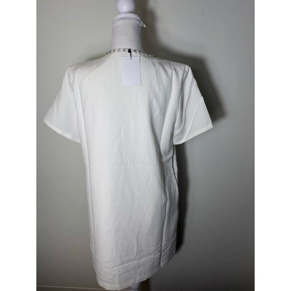 NWT Sugar Lips Off White Knee Length Short Sleeve Shift Dress Sz S - Picture 3 of 4